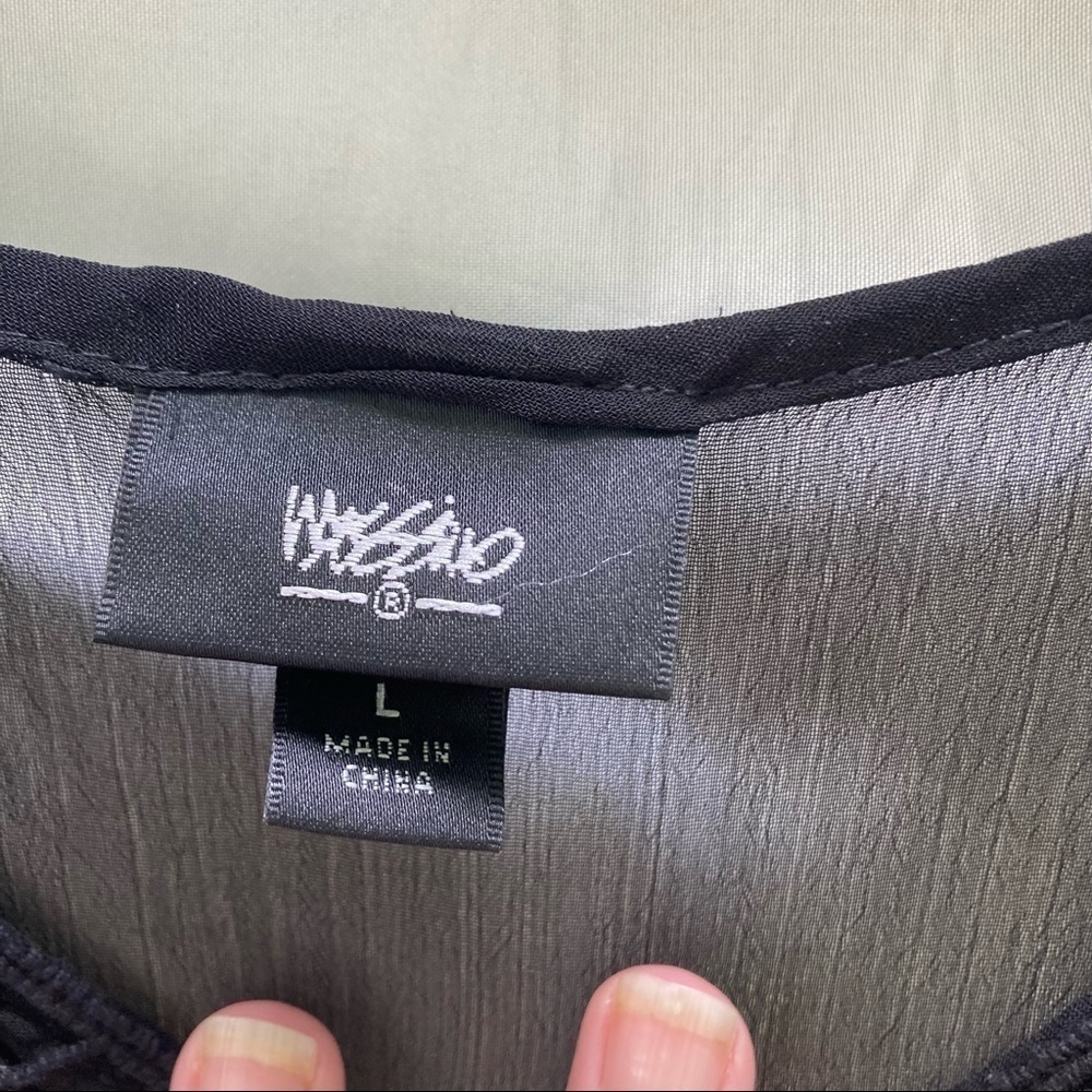 Wassio Sheer Black Cover Up, Size Large - Picture 3 of 6